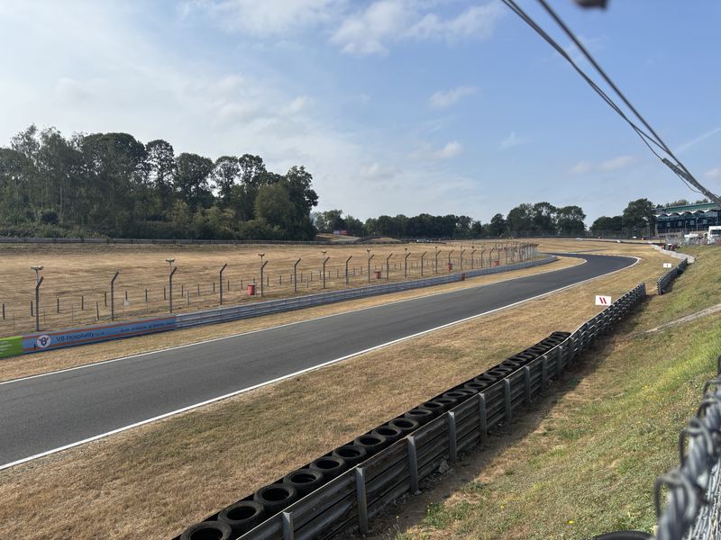 An empty section of the Brands Hatch Indy circuit